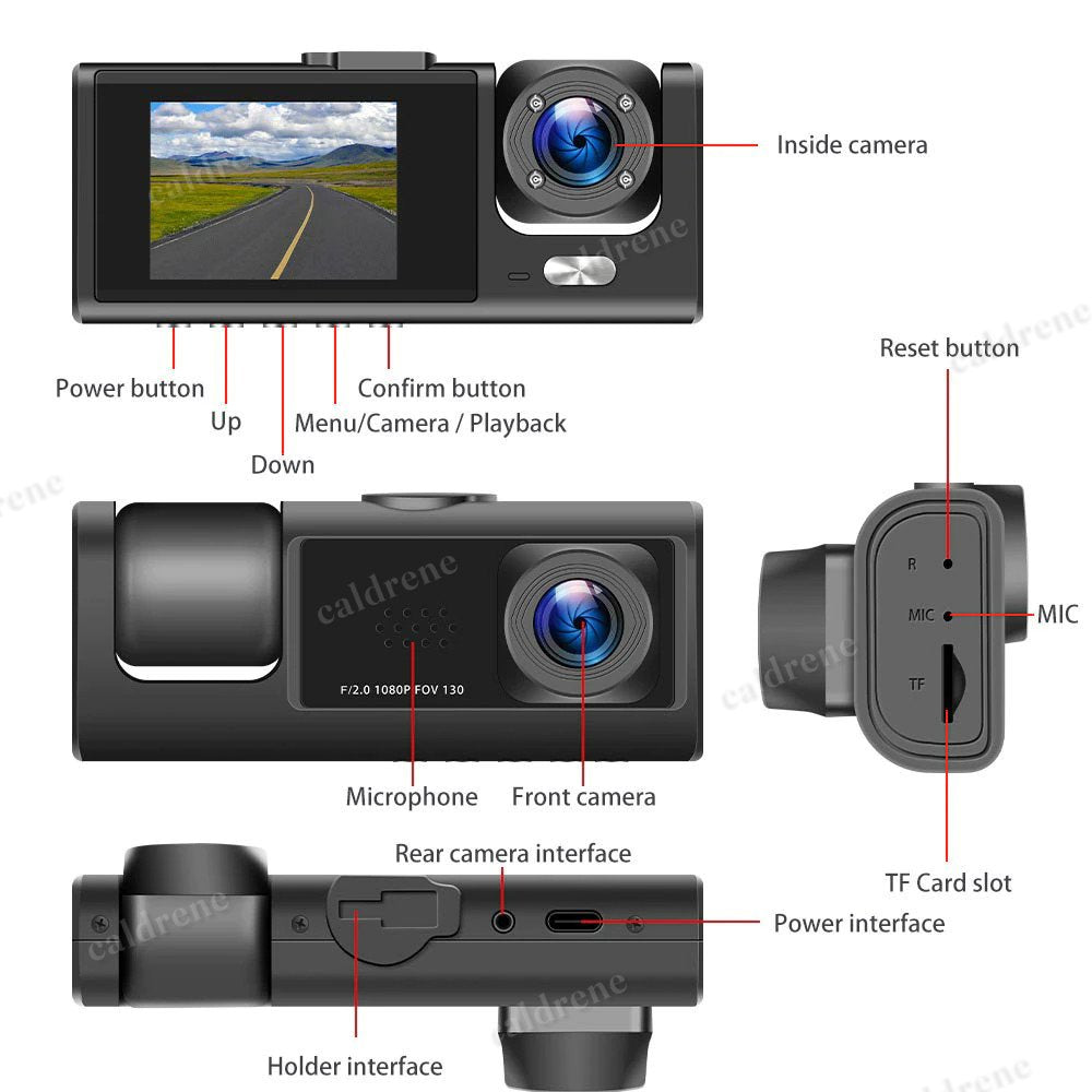 Dual Lens 1080P Dash Cam, Front Rear Inside – view 4