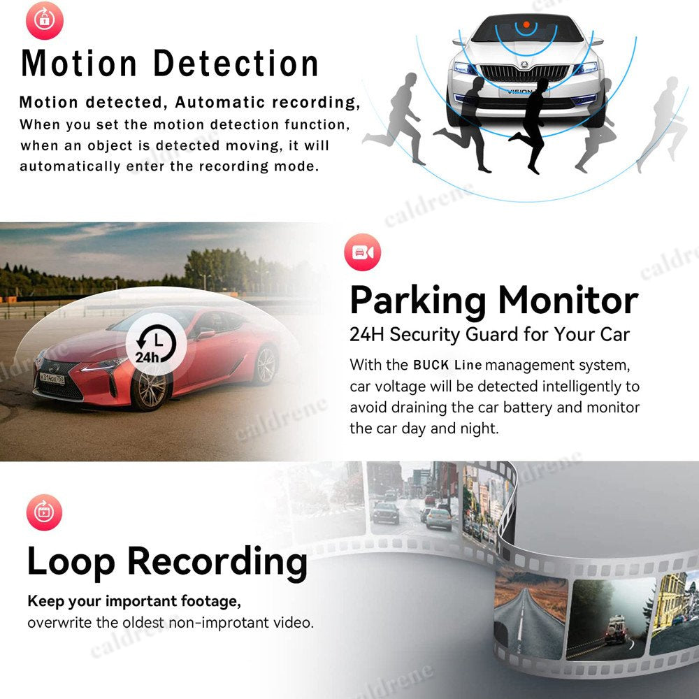 Dual Lens 1080P Dash Cam, Front Rear Inside – view 5