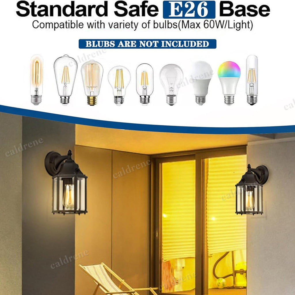 Dusk to Dawn Outdoor Porch Wall Light, Matte Black, 2 Pack – view 2