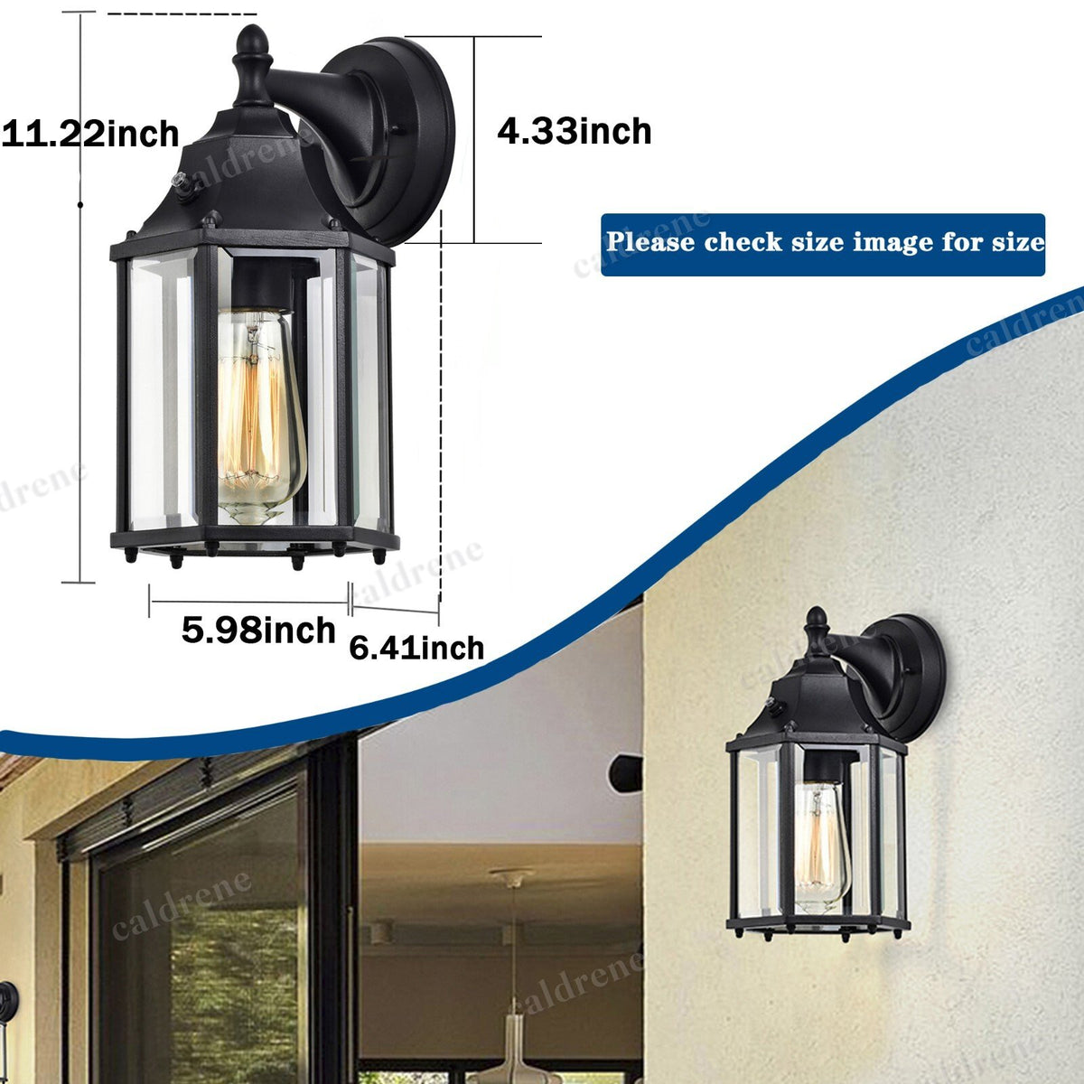 Dusk to Dawn Outdoor Porch Wall Light, Matte Black, 2 Pack – view 5