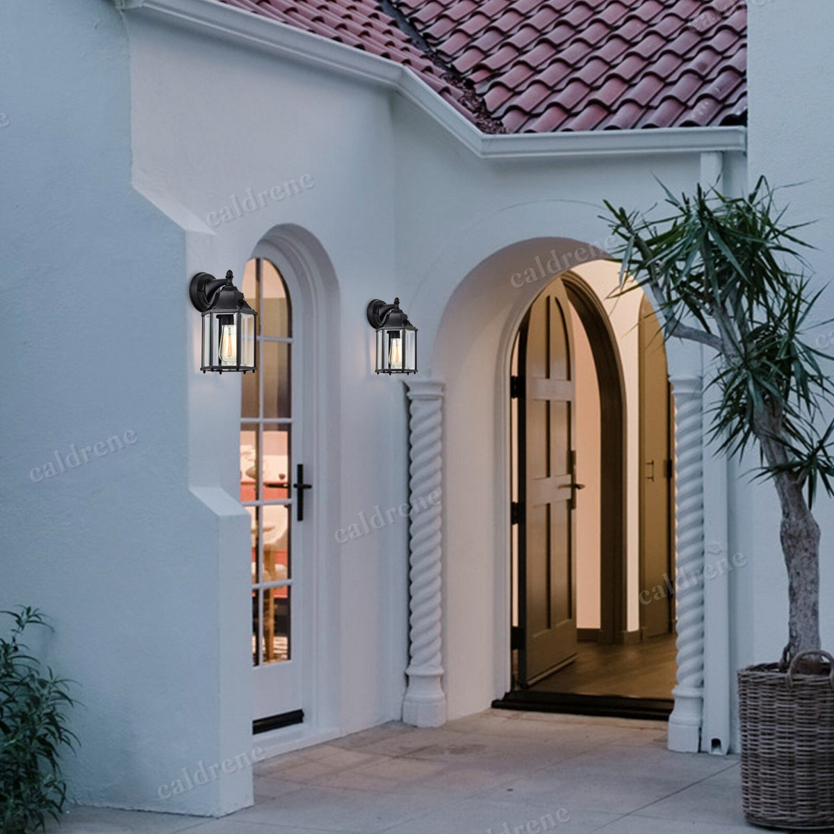 Dusk to Dawn Outdoor Porch Wall Light, Matte Black, 2 Pack – view 8