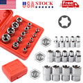 E-Torx Star Female Bit Socket Set E4-E24 with Case, 14 Piece