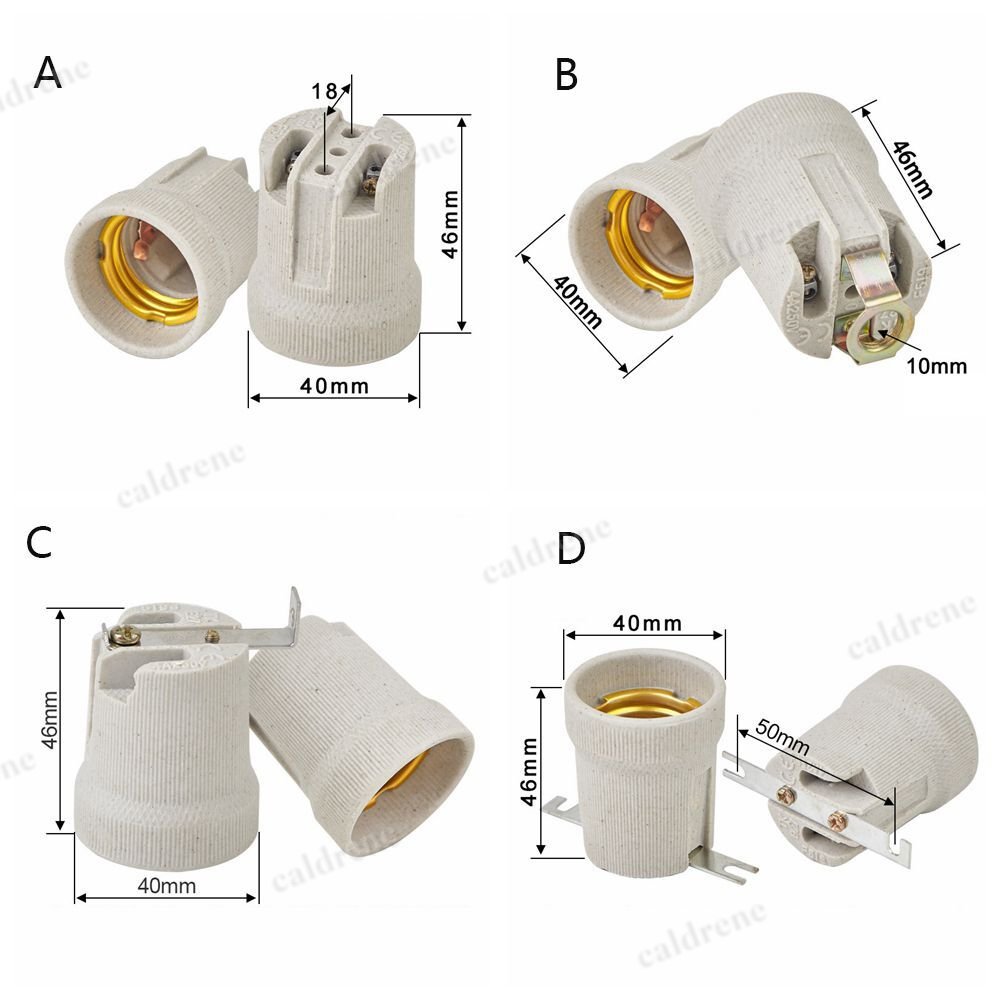 E27 Ceramic Porcelain Socket Bulb Holder for Heat Lamps – view 2