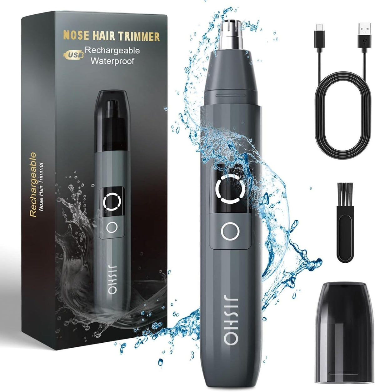 Ear and Nose Hair Trimmer USB Rechargeable with LED