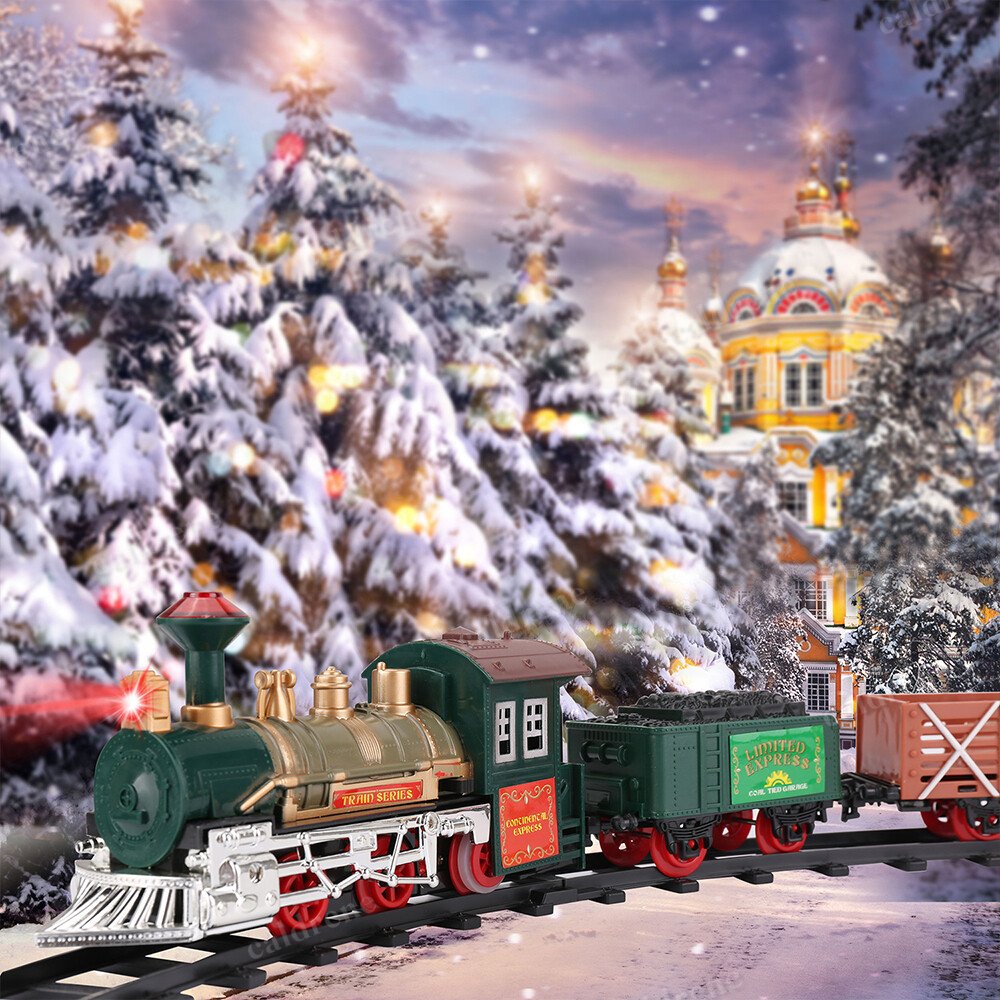 Electric Christmas Train Set with Lights and Sound – view 2