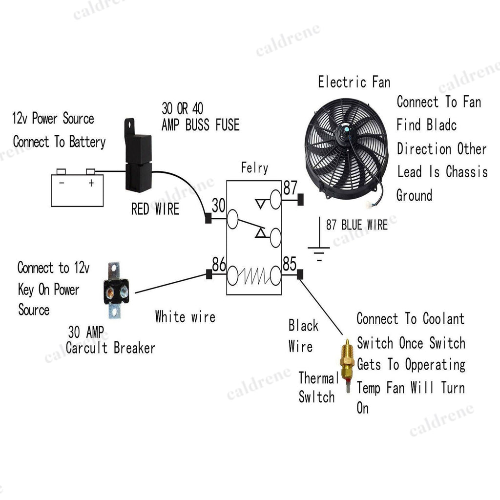 Electric Engine Fan Thermostat Relay Switch Kit, 175-185F – view 2