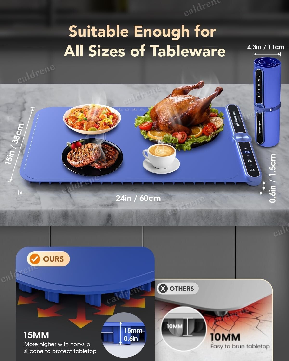 Electric Food Warming Mat, 9 Levels – view 6