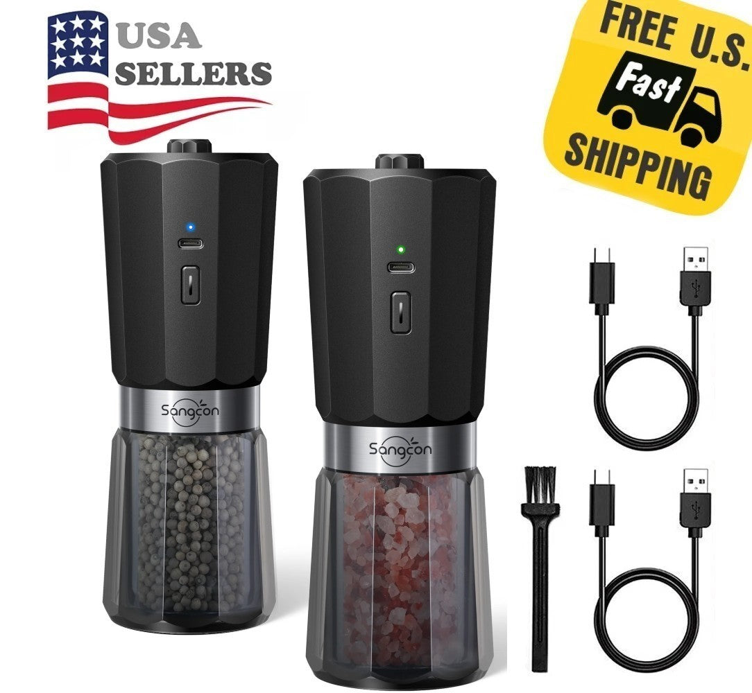 Electric Gravity Salt and Pepper Grinder Set