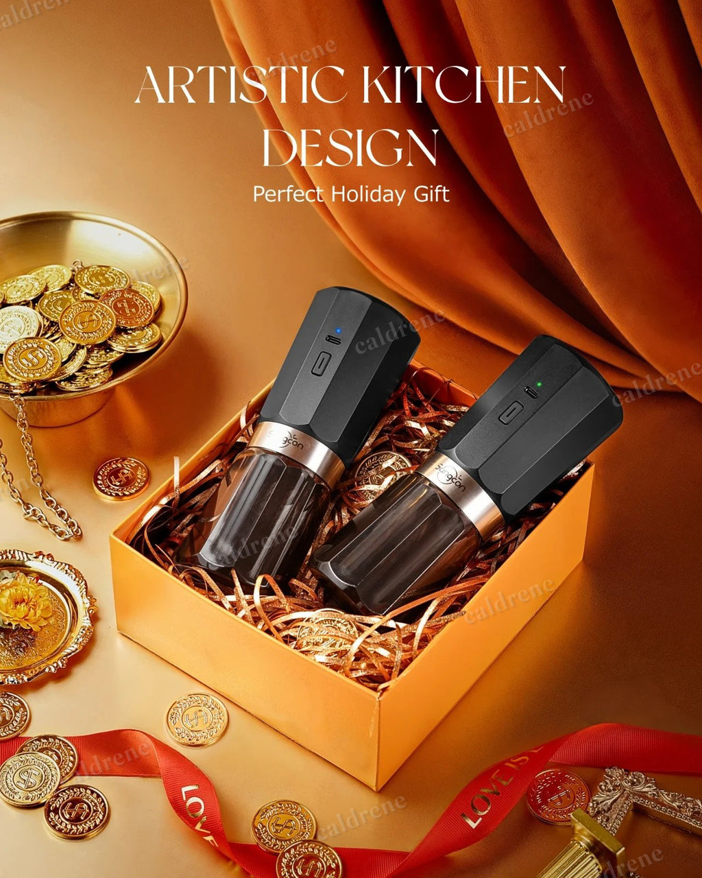 Electric Gravity Salt and Pepper Grinder Set – view 2