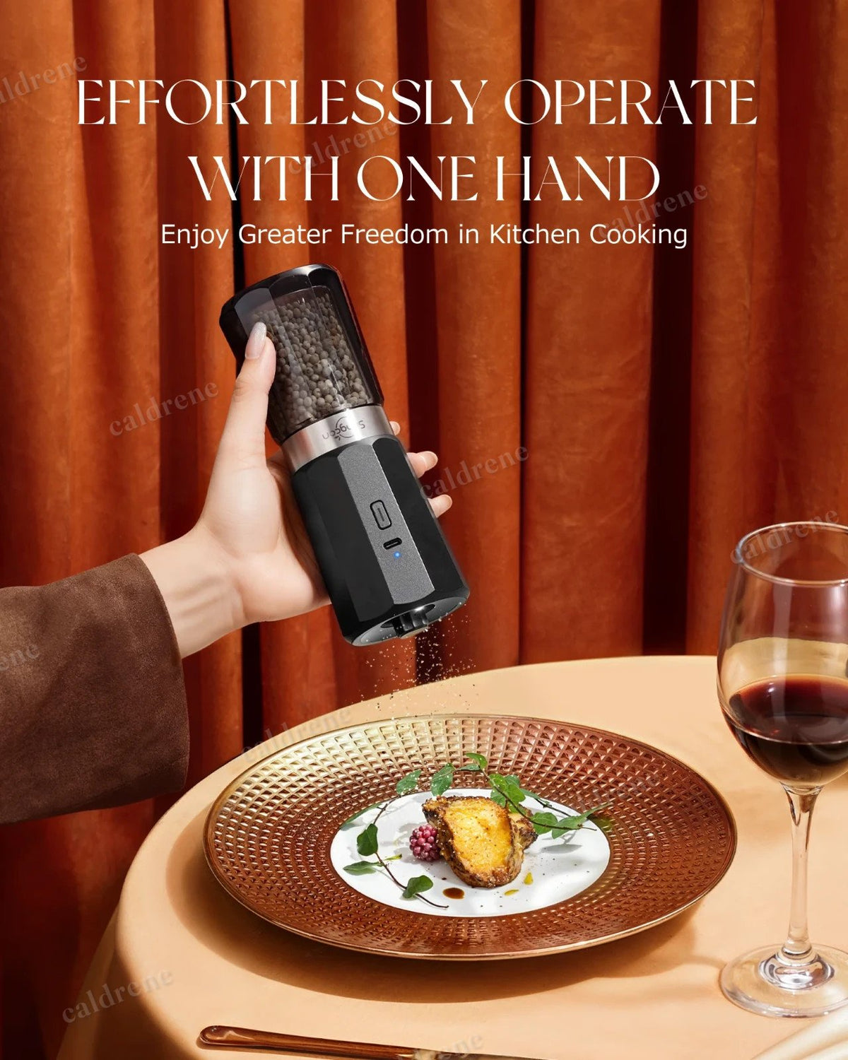 Electric Gravity Salt and Pepper Grinder Set – view 7
