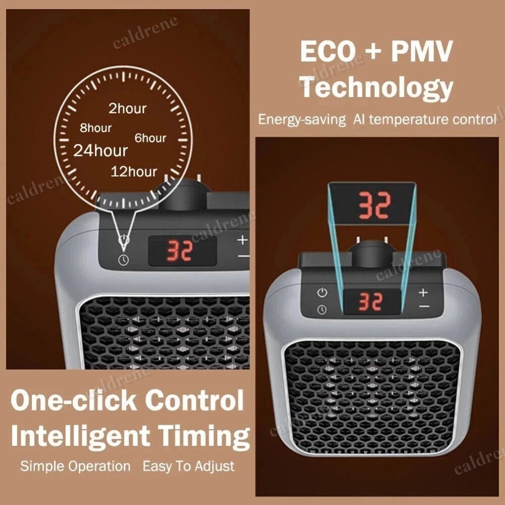Electric Heater with Remote Control and Adjustable Temperature – view 5