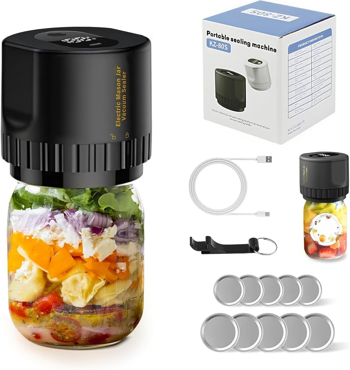 Electric Mason Jar Vacuum Sealer Kit