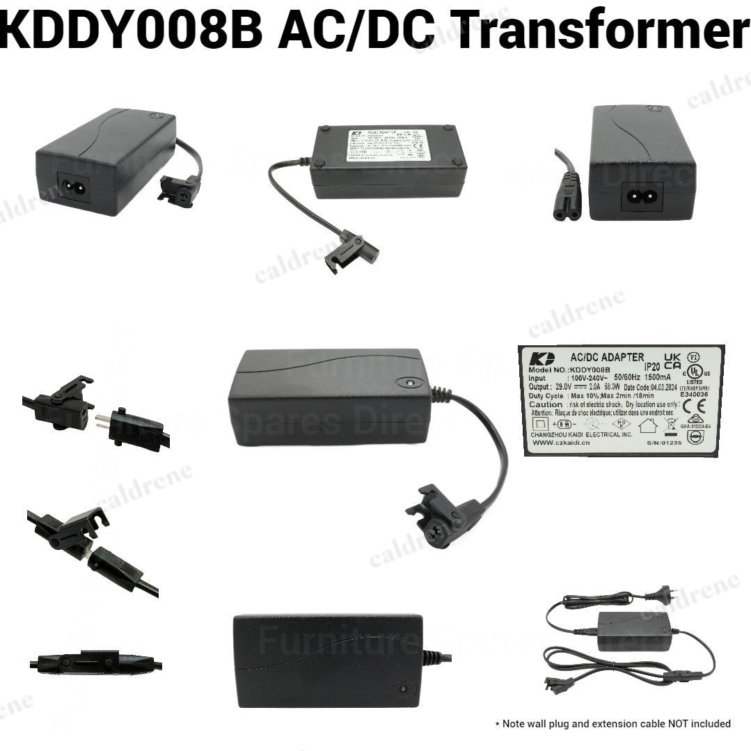 Electric Recliner 2.0A 29V AC/DC Adapter Transformer + 2 Pin Connector- KDDY008B – view 2
