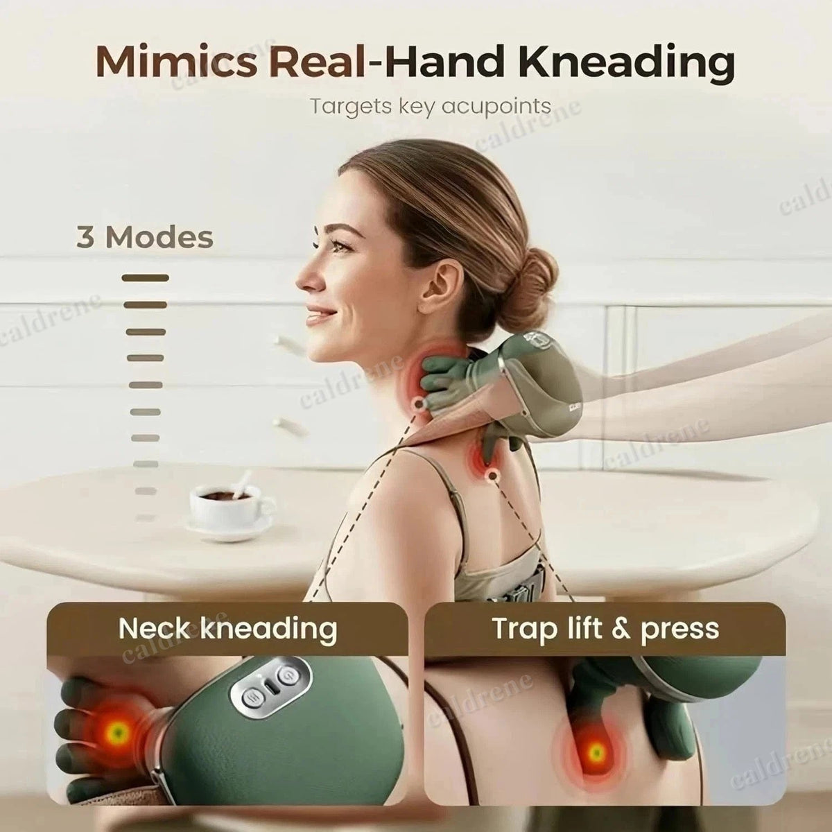 Electric Shiatsu Neck and Shoulder Massager with Heat – view 2