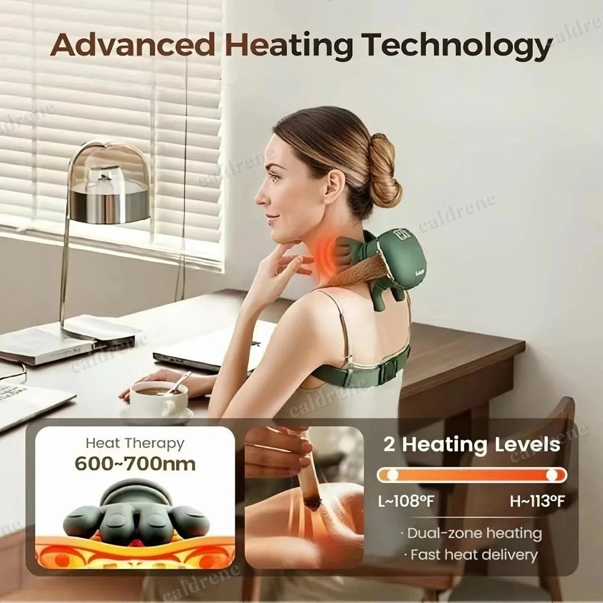 Electric Shiatsu Neck and Shoulder Massager with Heat – view 3