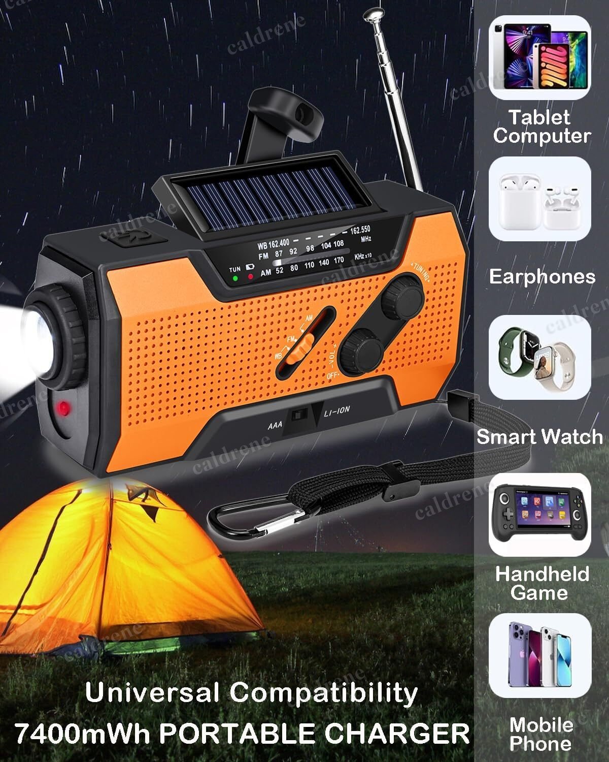 Emergency Hand Crank Weather Radio and Power Bank – view 3