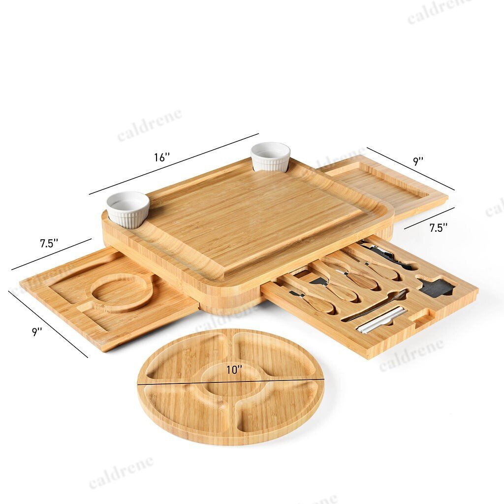 Extra-Large Bamboo Cheese Board Charcuterie Serving Set – view 3