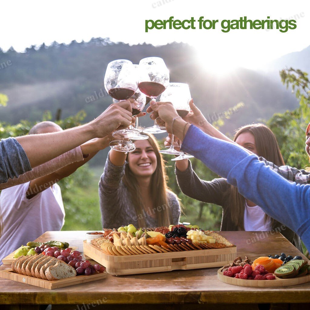 Extra-Large Bamboo Cheese Board Charcuterie Serving Set – view 4