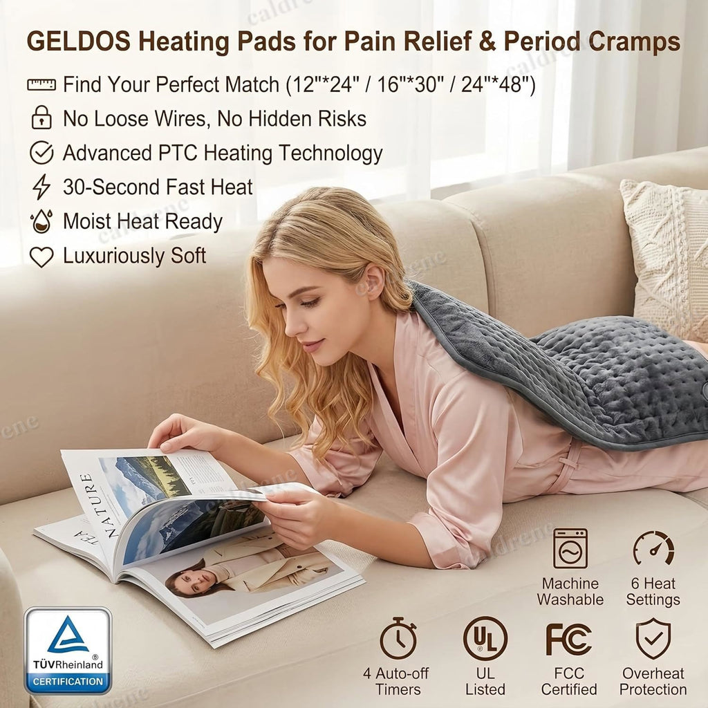 Extra Large Electric Heating Pad 29x59 with 6 Heat Levels and Auto Shut-Off – view 6