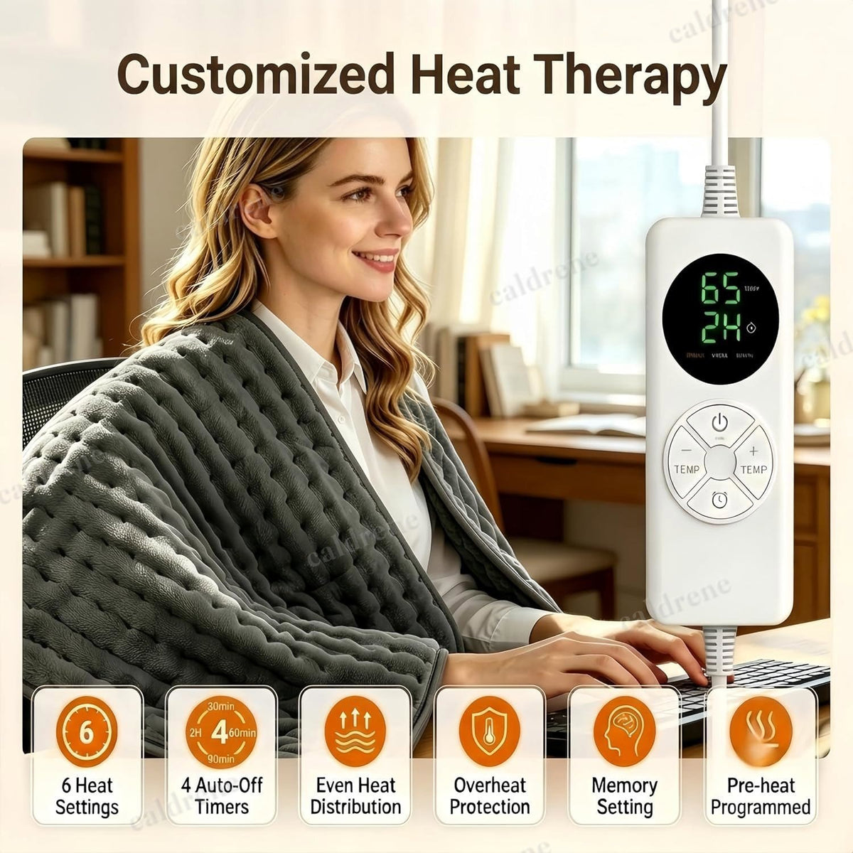 Extra Large Electric Heating Pad 29x59 with 6 Heat Levels and Auto Shut-Off – view 7