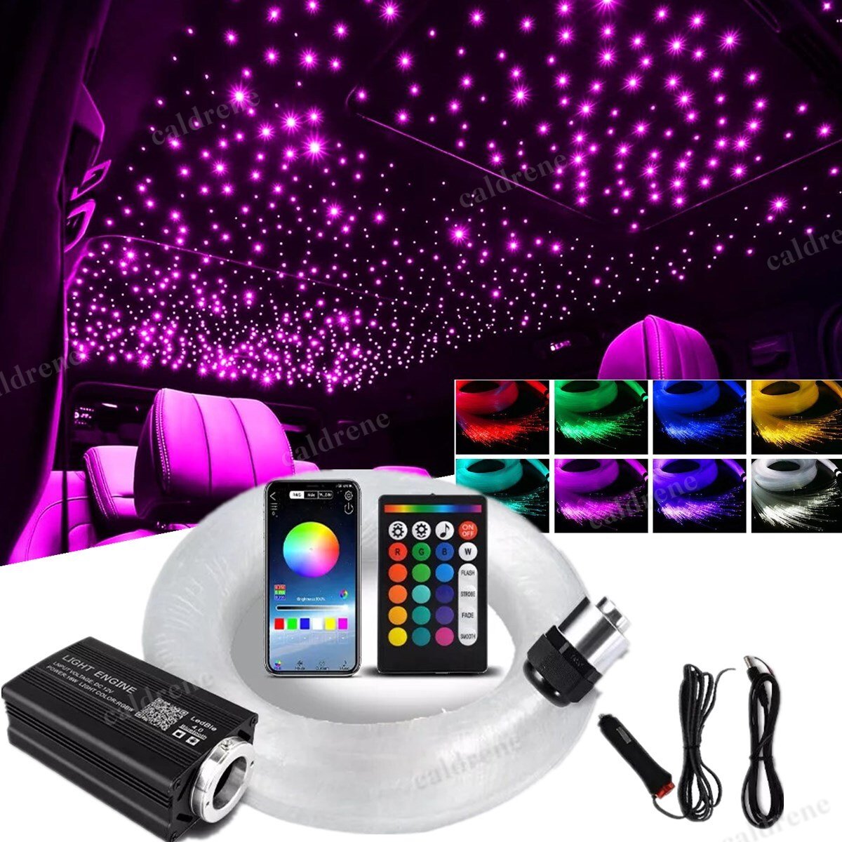 Fiber Optic Star Headliner Light Kit for Car Ceiling, 1000 Strands – view 2