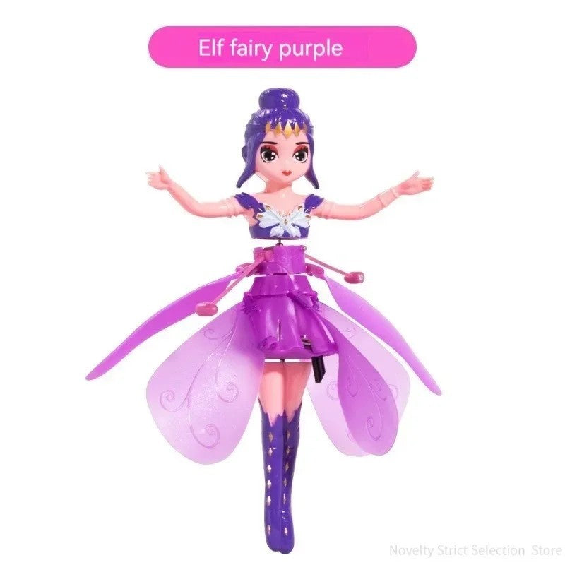 Flying Fairy Princess Doll with Magic Wings for Kids – Purple