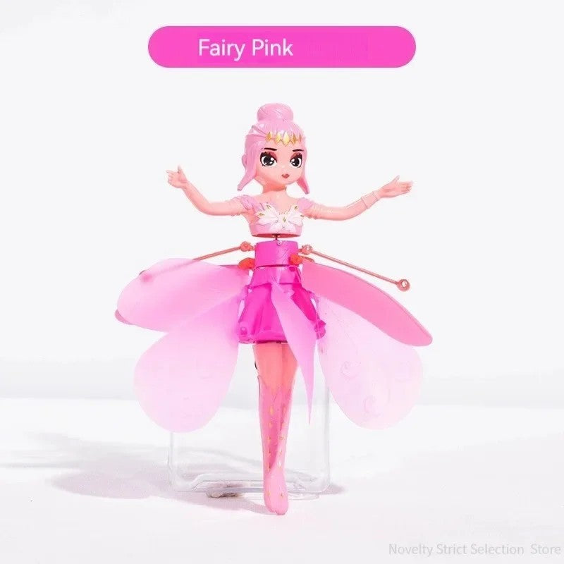 Flying Fairy Princess Doll with Magic Wings for Kids – Pink