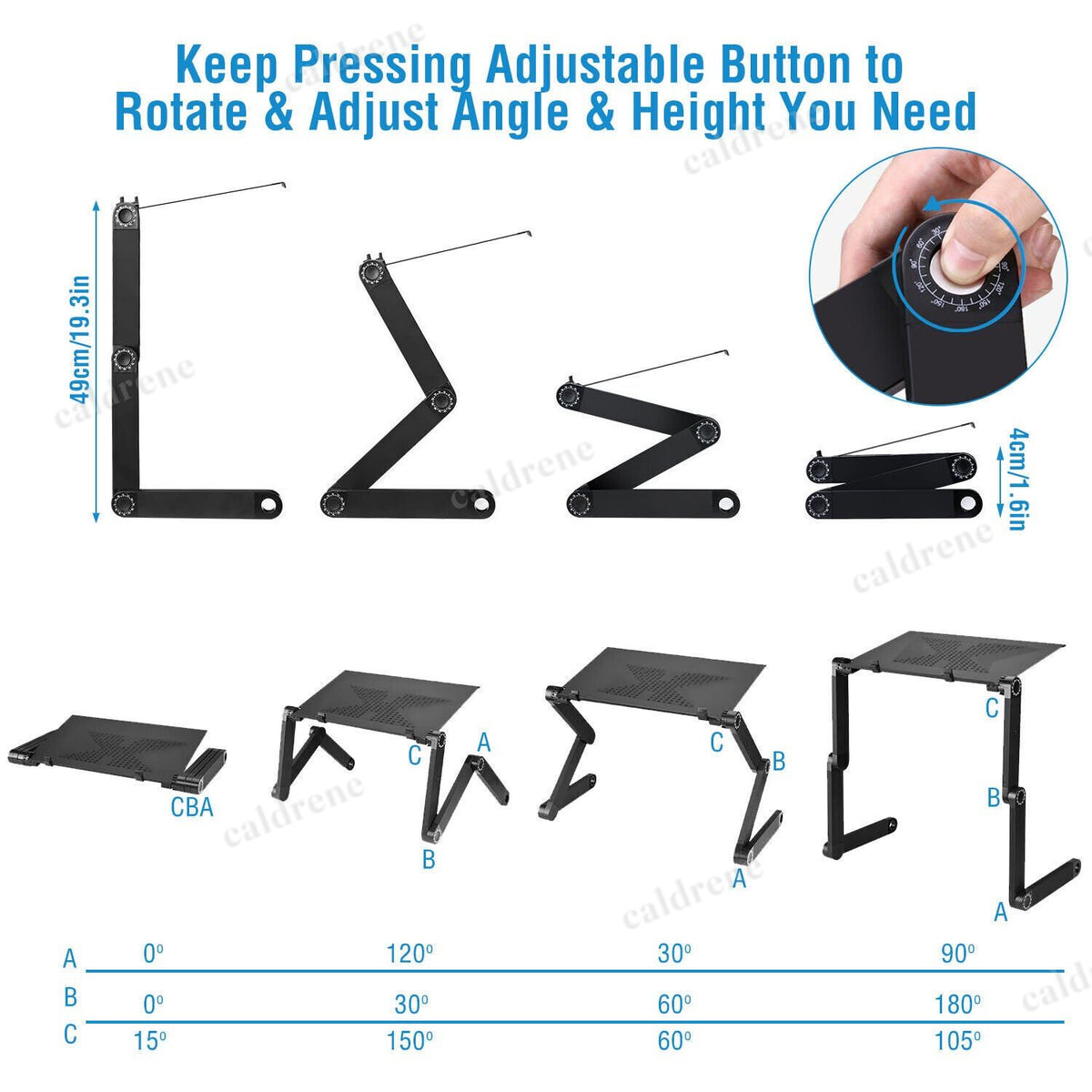 Foldable Laptop Bed Tray with Cooling Fan – view 8