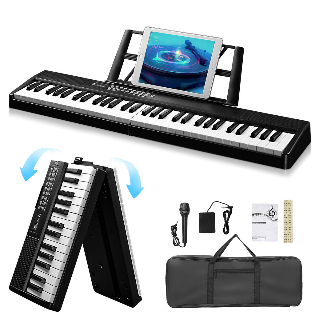 Folding 61-Key Bluetooth Piano Keyboard