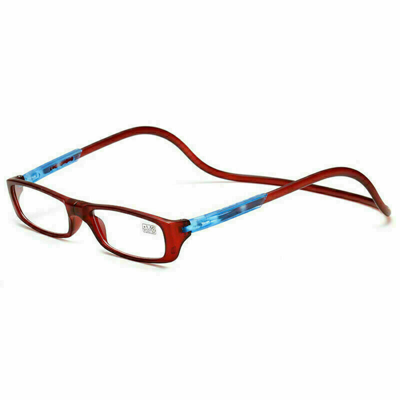 Folding Magnetic Reading Glasses for Easy Access and Storage – Wine Red / +100