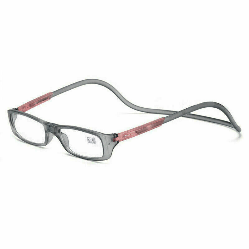 Folding Magnetic Reading Glasses for Easy Access and Storage – Gray / +100