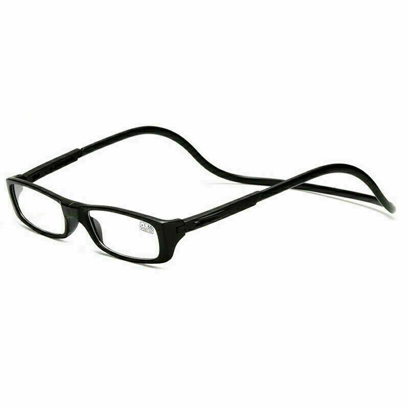 Folding Magnetic Reading Glasses for Easy Access and Storage – Black / +100