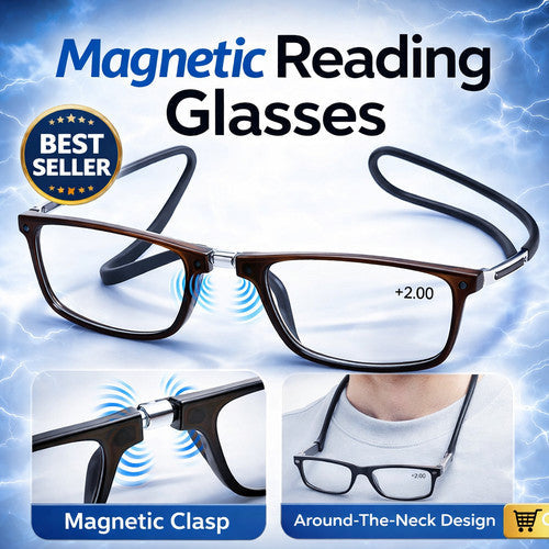 Folding Magnetic Reading Glasses with Neck Hanging Design