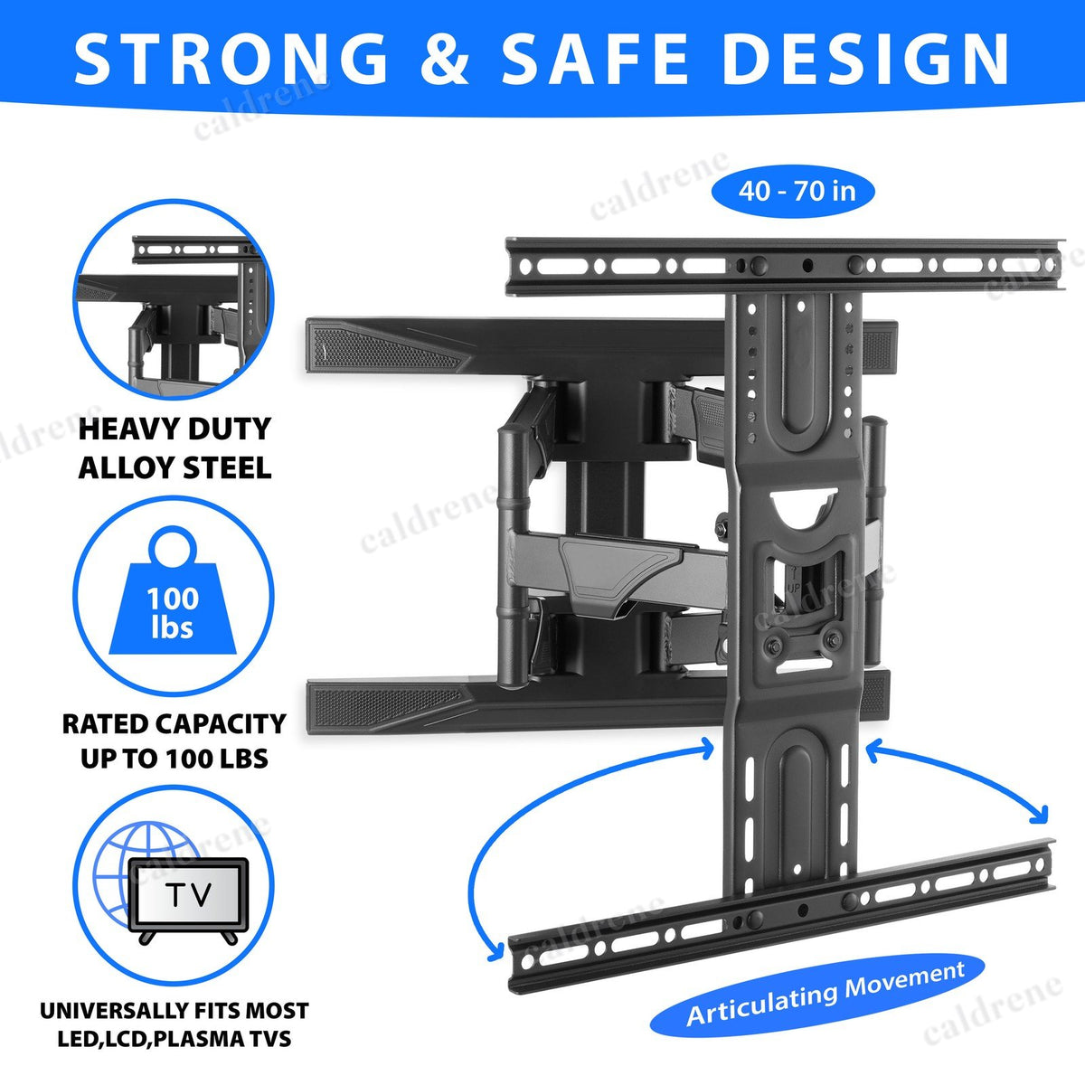 Full Motion Articulating TV Wall Mount, 42-70 Inch – view 2