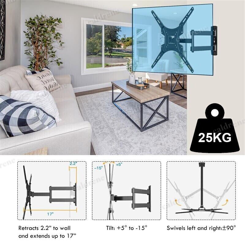 Full Motion Swivel Tilt TV Wall Mount Bracket for 26–55 Inch TVs – view 4