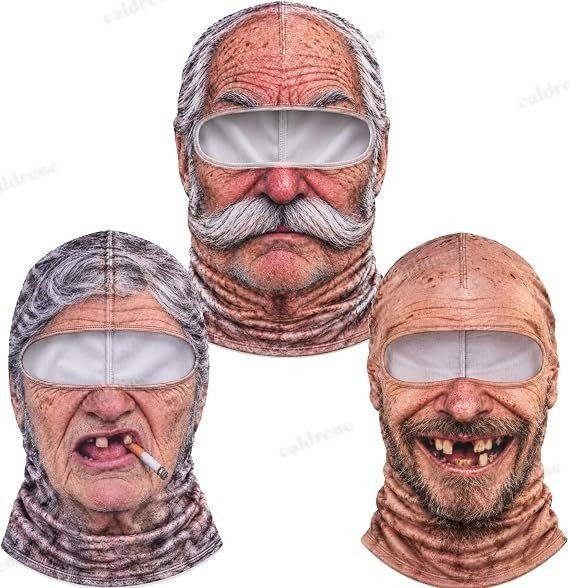Funny Realistic Old Man Ski Mask Balaclava 3D Printed – view 2