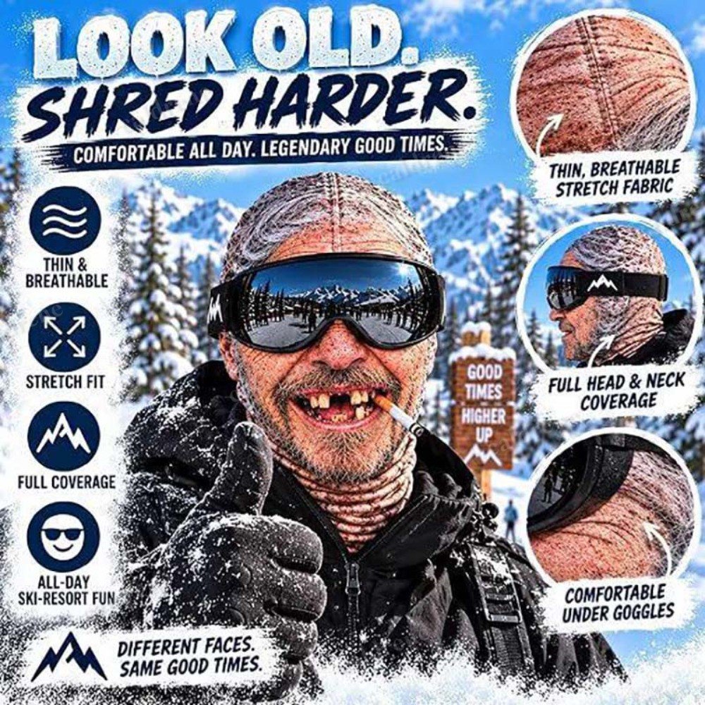 Funny Realistic Old Man Ski Mask Balaclava 3D Printed – view 3
