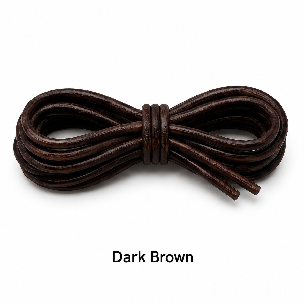 Genuine Cow Leather Round Shoe Laces in Black and Brown – Dark Brown / 30cm
