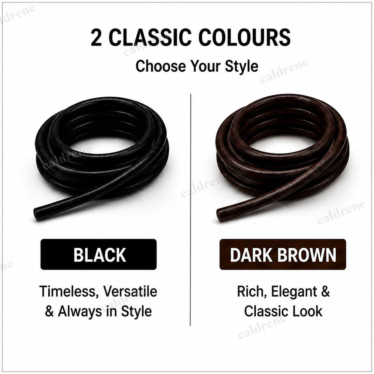 Genuine Cow Leather Round Shoe Laces in Black and Brown – view 4