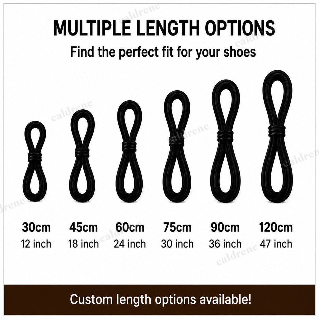 Genuine Cow Leather Round Shoe Laces in Black and Brown – view 5