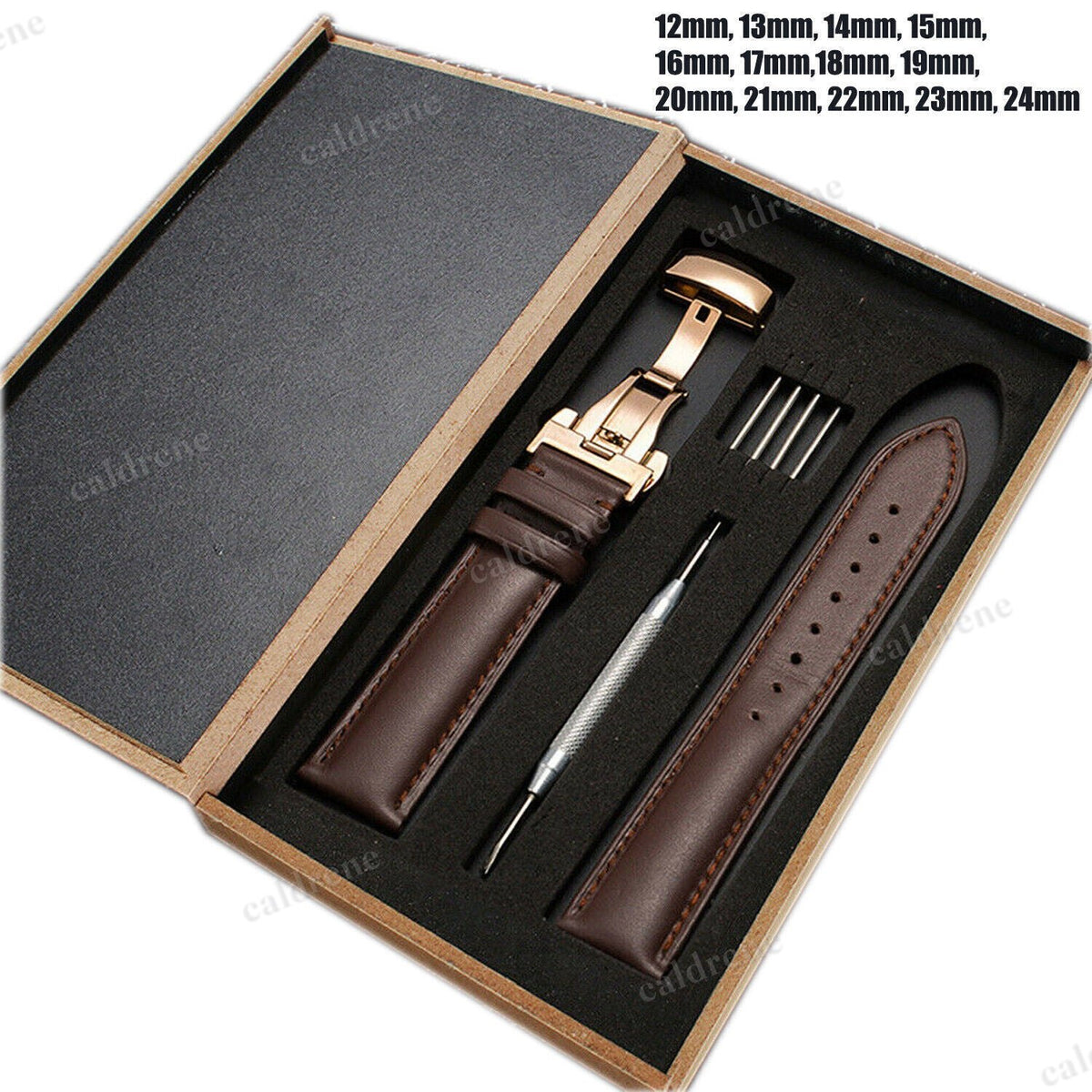 Genuine Leather Watch Band with Deployment Clasp – view 2