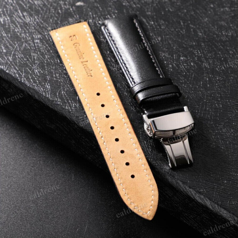 Genuine Leather Watch Band with Deployment Clasp – view 3