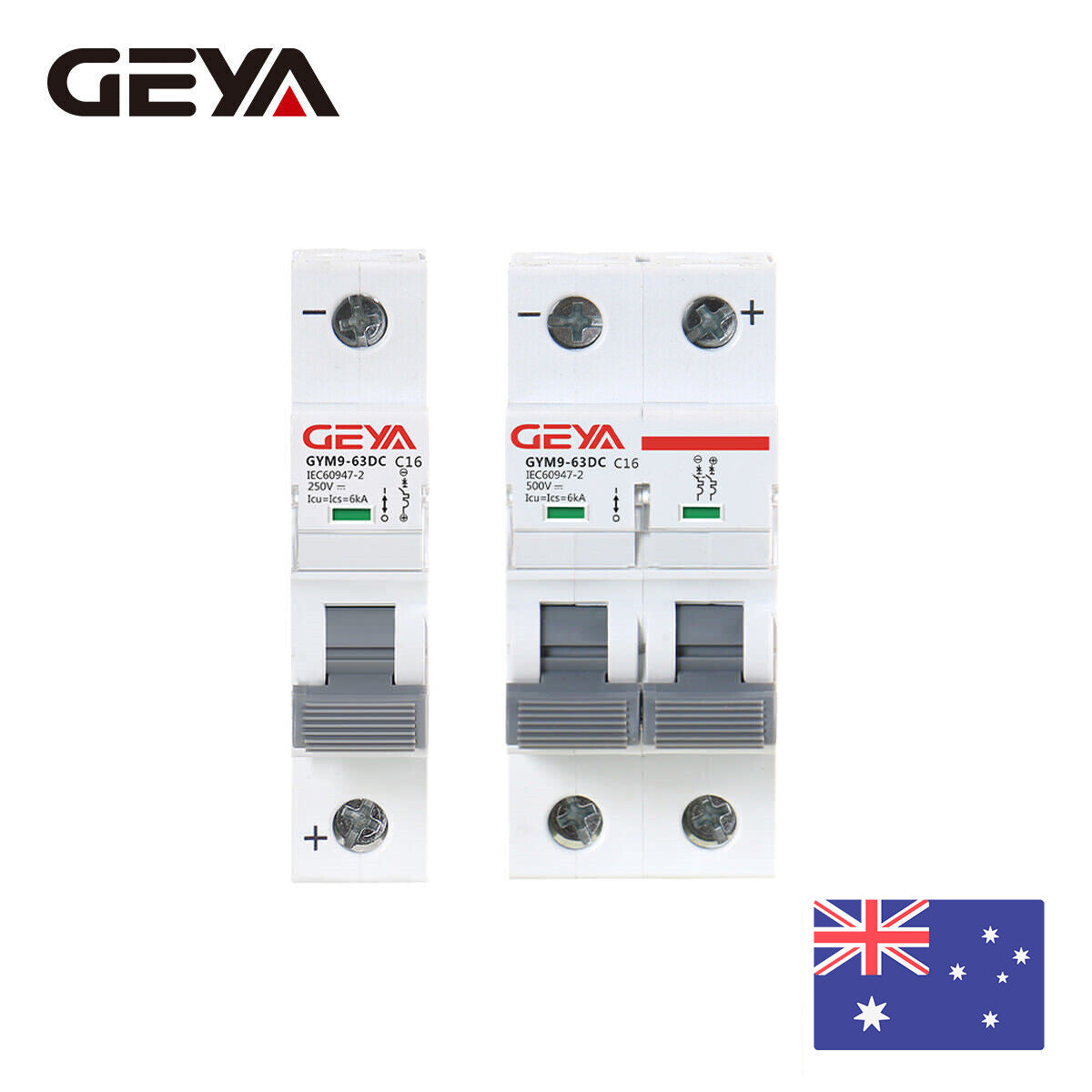 GEYA Solar DC Mini Circuit Breaker 1/2P MCB for Solar Systems