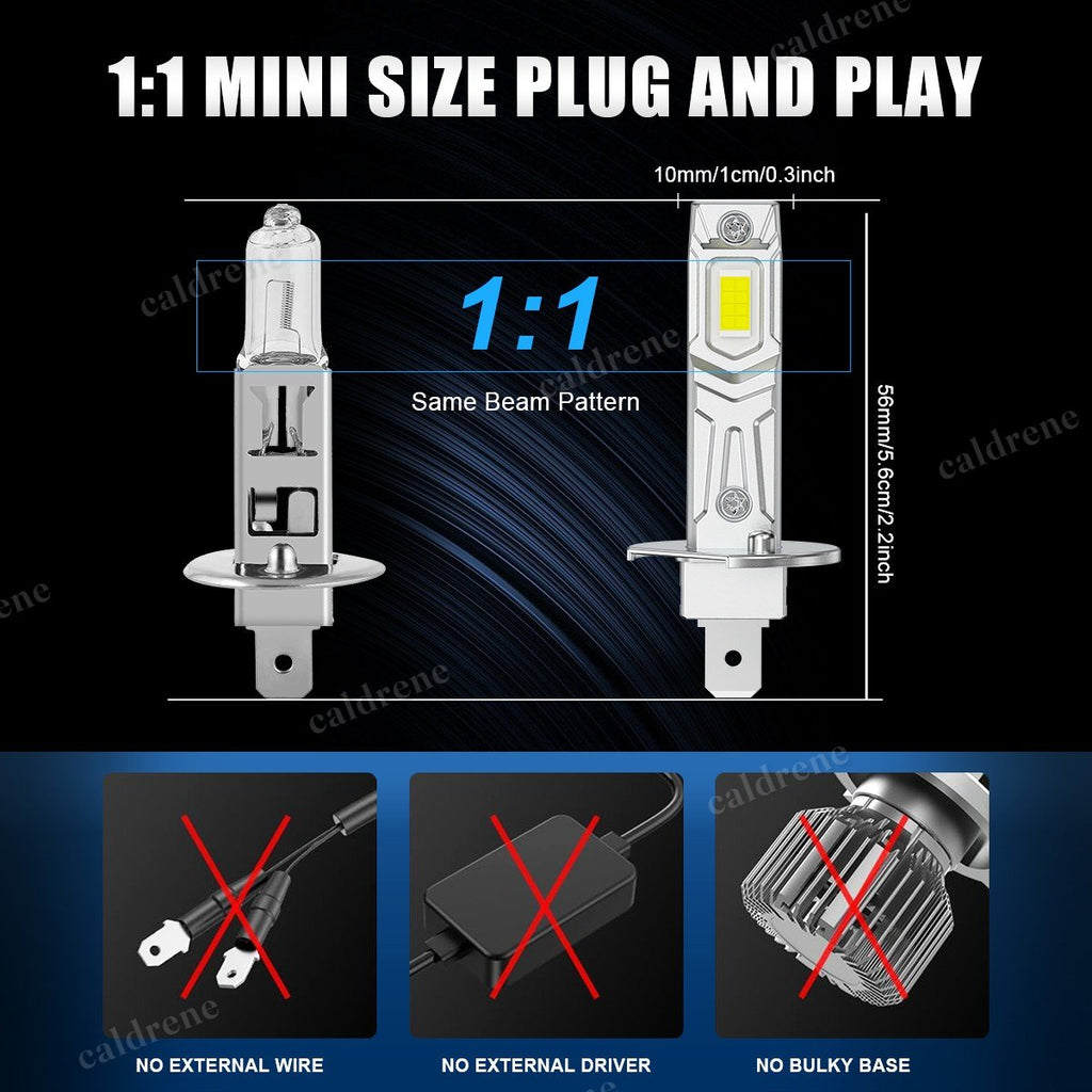 H1 LED Headlight Bulbs, 6500K White, 2 Pack – view 6