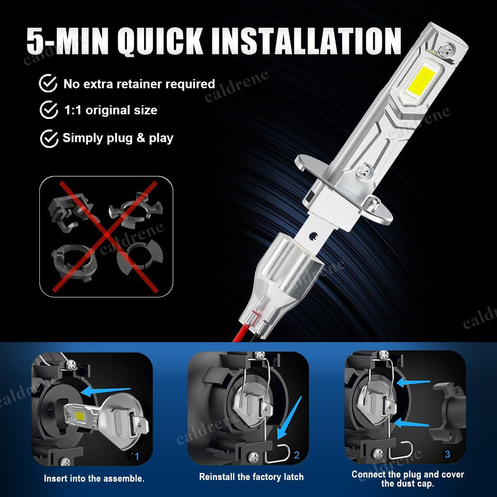H1 LED Headlight Bulbs, 6500K White, 2 Pack – view 9