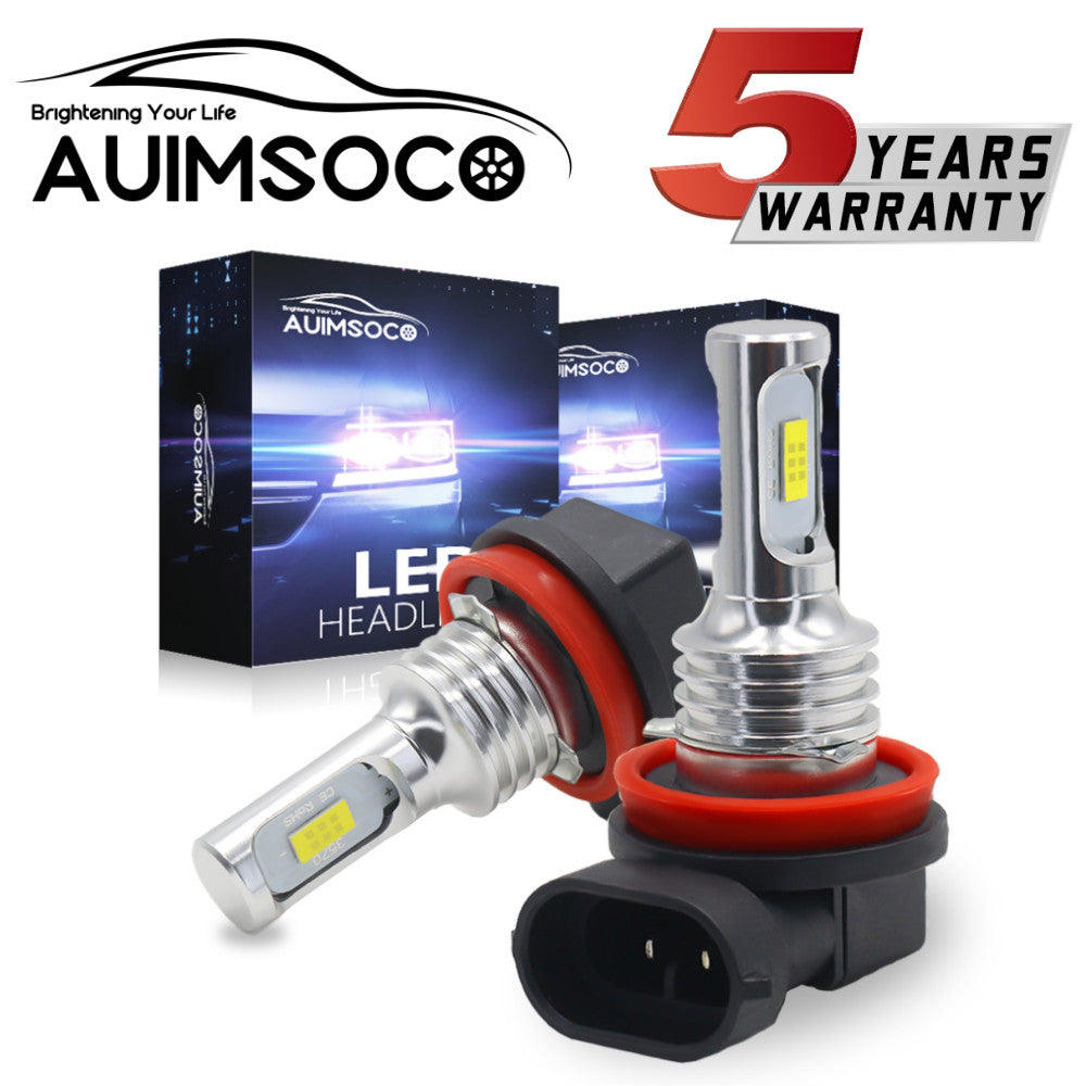 H11 LED Headlight Bulbs, 8000K White, 2 Pack