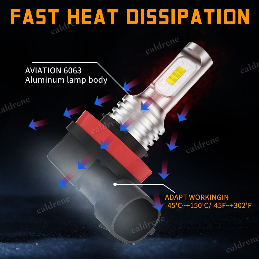 H11 LED Headlight Bulbs, 8000K White, 2 Pack – view 7