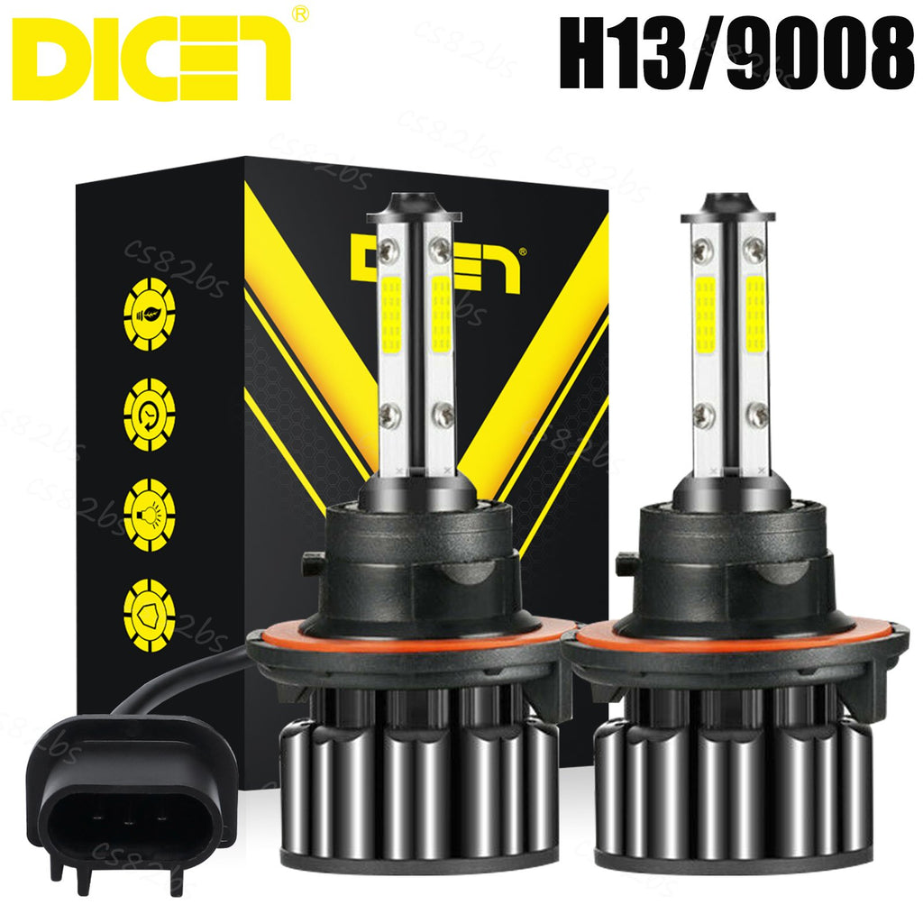 H13 9008 LED Headlight Bulbs Kit High Low Beam 6500K, 2 Pack