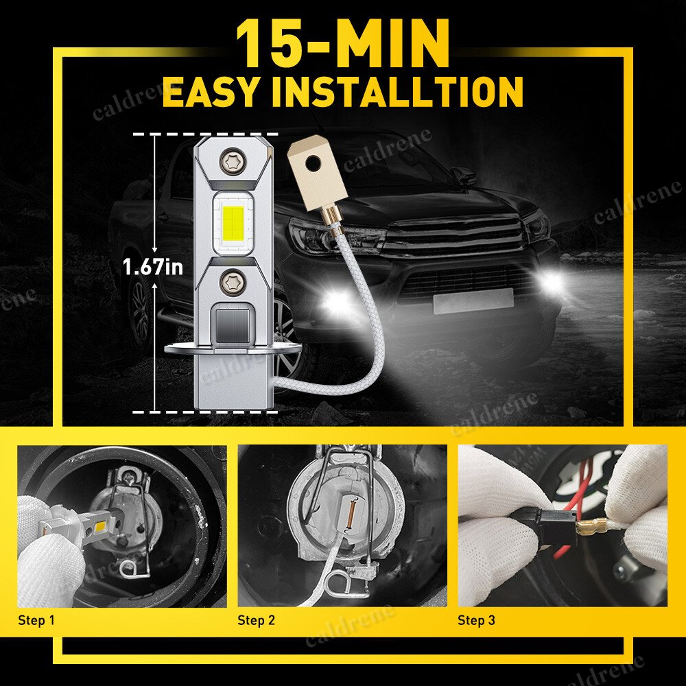 H3 LED Fog Light Bulb Conversion Kit Super White – view 6