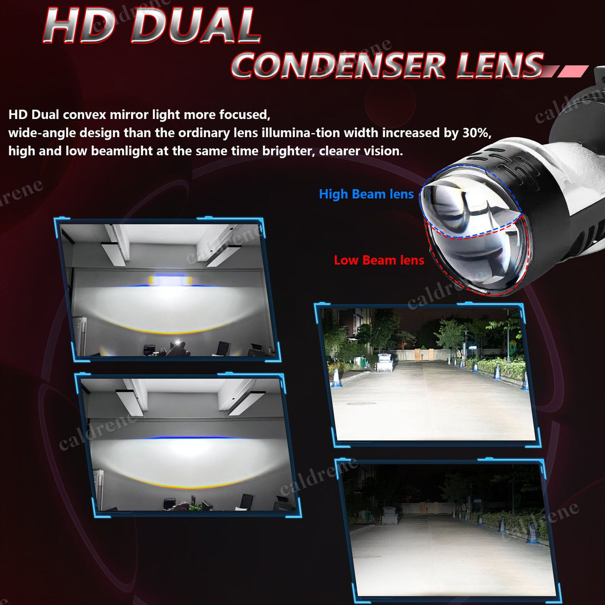 H4 9003 Bi-LED Projector Motorcycle Headlight Bulbs, 2 Pack – view 5